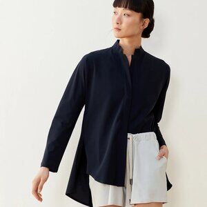 ADAY Elegant Black Button-Up Shirt